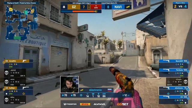 G2 vs NAVI: 4 Уверенных HS с USP S от Electronic на пистолетке Даста 2, IEM Cologne 2021 смотреть онлайн