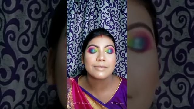 || COLOURFULL EYE || Indian Festive Makeup Tutorial смотреть онлайн