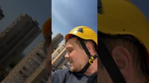 Срыв альпиниста с вёдрами мастики, повис на asap petzl. Промышленный альпинизм. Промальп.