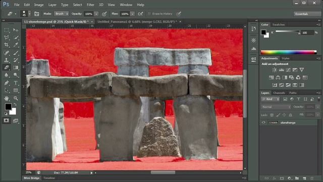Creating a Layer Mask with Quick Mask Mode - Adobe Photoshop CS6 Tutorial смотреть онлайн