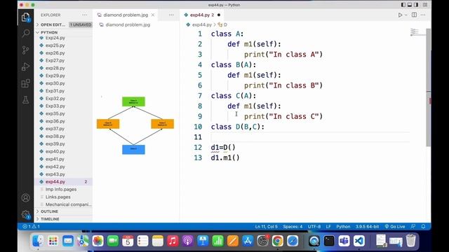 Diamond Problem in Python | Python Tutorials For Beginners In Hindi #63 смотреть онлайн