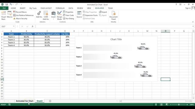 Animated Car Chart in Excel смотреть онлайн