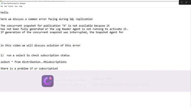 The concurrent snapshot for publication '' is not available because it has not been fully generated смотреть онлайн