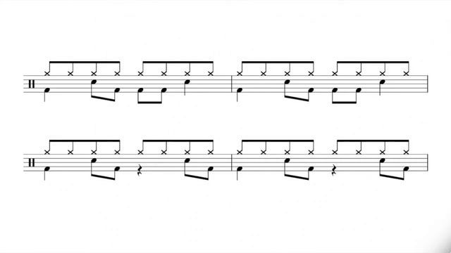 Bass drum eighth notes - INTERACTIVE Sight Reading Practice for Drums - PLAY ALONG EXERCISE смотреть онлайн