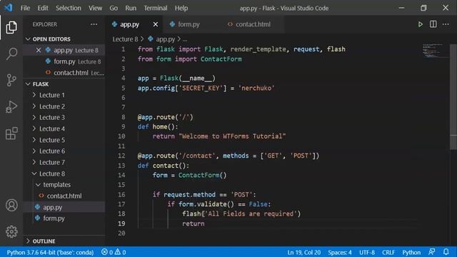 08 - Flask WTForms (Part - 2) in Telugu || Flask Tutorials in Telugu || Python Web Development смотреть онлайн