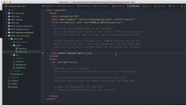 React intro to create-react-app - ProgrammingTIL React Video Tutorial Screencast 0008 смотреть онлайн