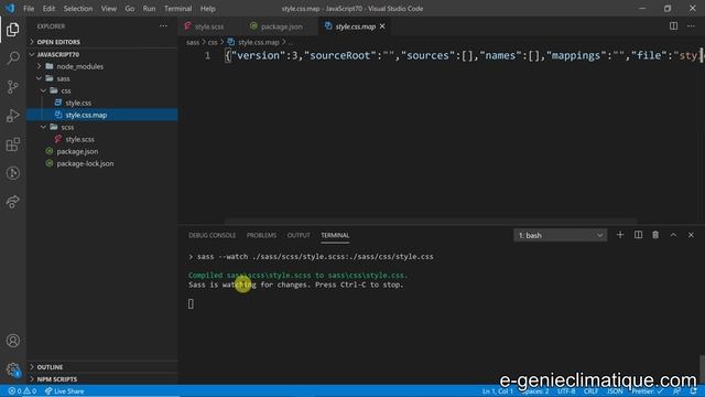 JavaScript70-Installer le préprocesseur Sass dans un dossier de travail avec Visual Studio Code смотреть онлайн