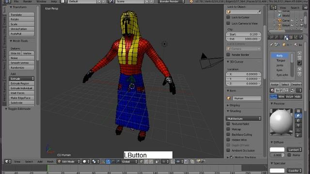 p1 - MakeHuman to Blender w/ MakeClothes into Unity with Rigged Character смотреть онлайн