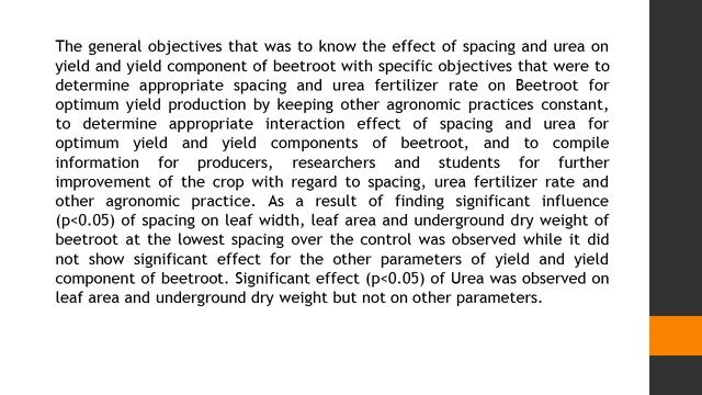Effect of Plant Spacing and Urea Fertilizer on Yield and Yield Components of Beetroot Beta Vulgaris смотреть онлайн