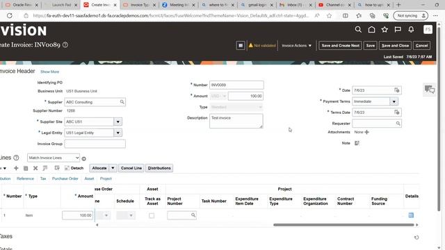 Oracle Fusion Payables- How to Create a standard Invoice & steps смотреть онлайн