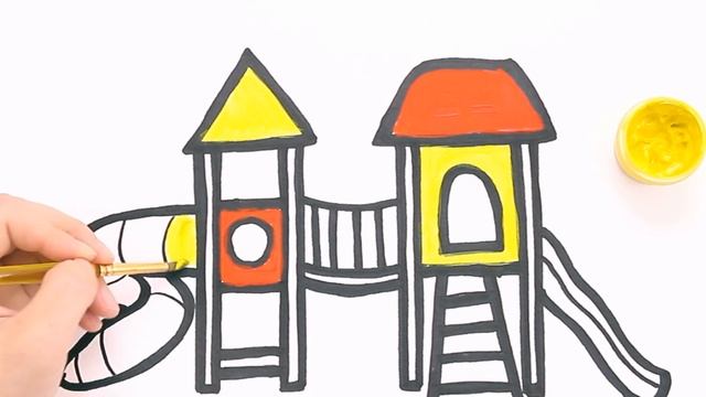 Как нарисовать игровую площадку / Мультик раскраска для детей / Раскрась Ка смотреть онлайн