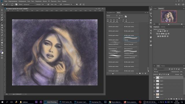 Рисую набросок девушки с шарфом/Digital Art. Sketch of a girl with a scarf смотреть онлайн