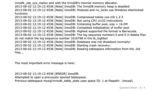 MySQL : XAMPP - MySQL shutdown unexpectedly смотреть онлайн