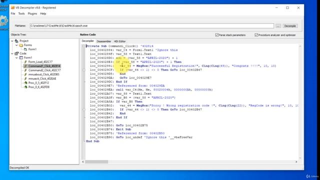35.6 Decompiling a Visual Basic program to VB Source Code смотреть онлайн