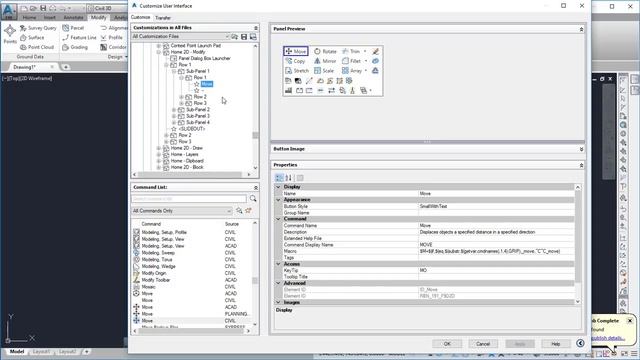 AutoCAD CUI Relocate Ribbon Button смотреть онлайн
