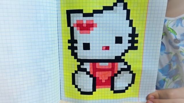 Хелло Китти рисуем по клеточкам // Рисунки по клеточкам Hello Kitty // Моё новое увлечение смотреть онлайн