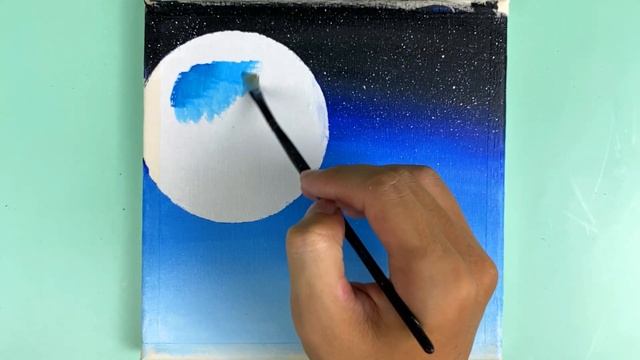 The Wolf and the Moon Painting Idea - Easy Acrylic Painting For Beginner #41 смотреть онлайн