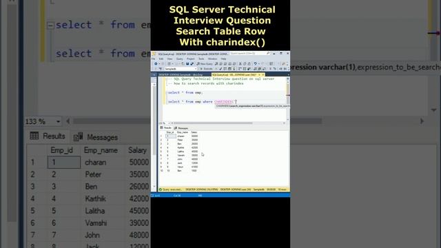 SQL interview questions using charindex search the records from a table смотреть онлайн