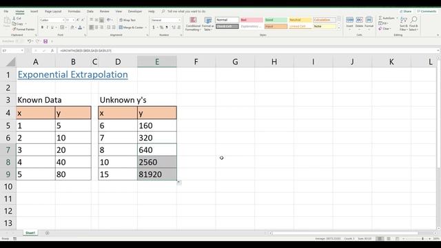 Exponential Extrapolation in Excel (Growth Function) смотреть онлайн