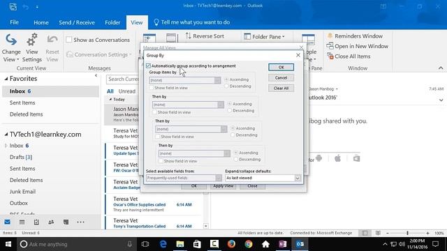 Configuring Views - Outlook 2016 tutorial смотреть онлайн