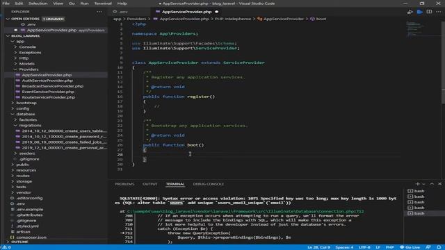 Laravel 8 migrate error | [PDO Exeception] Solution смотреть онлайн