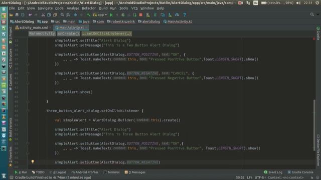 Android Kotlin Usage Tutorial #041 - AlertDialog - Three Button смотреть онлайн