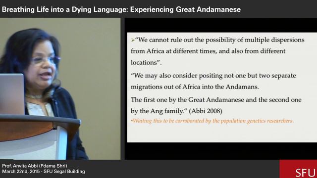 SFU Event-Breathing Life into a Dying Language: Experiencing Great Andamanese смотреть онлайн