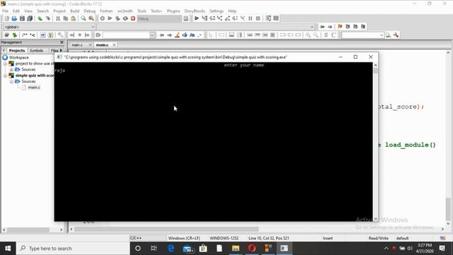 quiz context application developed in C language смотреть онлайн
