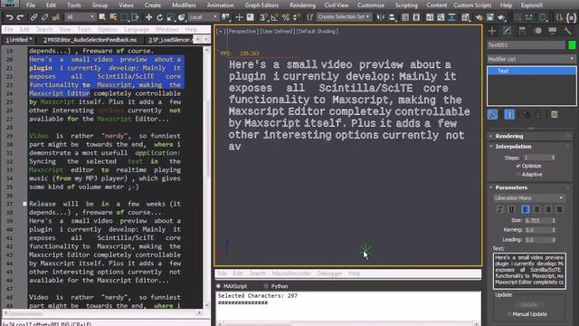 MXSEditor: Maxscript Editor Extension Plugin Demo for 3ds Max смотреть онлайн