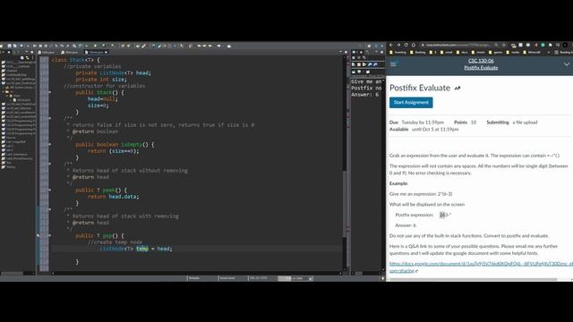 Postfix Java assignment (part 4, stack class) | Data Structures and Algorithm Analysis Lab2 смотреть онлайн