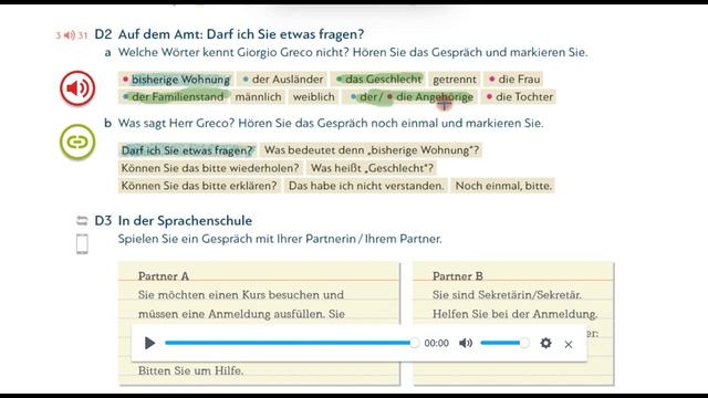 Schritte plus Neu A1.2. Lektion 9-D. Заполнение формуляра на прописку. смотреть онлайн