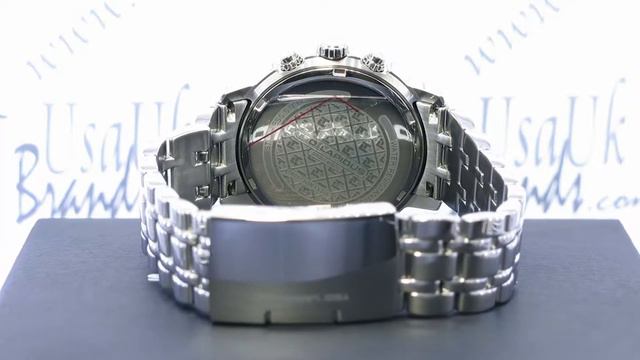 Ted Lapidus Crystal Chrono Silver-Tone Stainless Steel Black Dial Watch смотреть онлайн