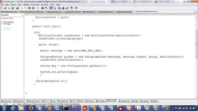 12 - Multicast Socket Multicast Sender Receiver (Example 5.2)