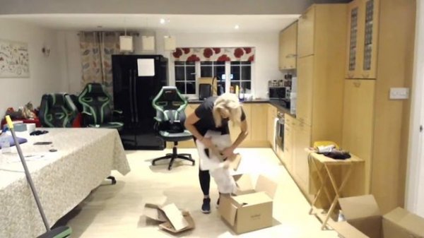 Cardboard box crush with sneakers