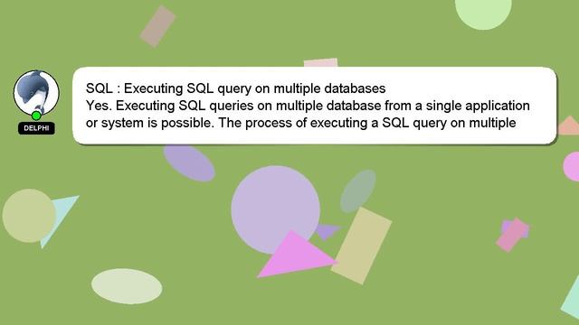 SQL : Executing SQL query on multiple databases смотреть онлайн