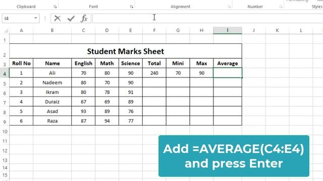 How to Use SUM MIN MAX and AVERAGE Formula In Excel Sheet смотреть онлайн