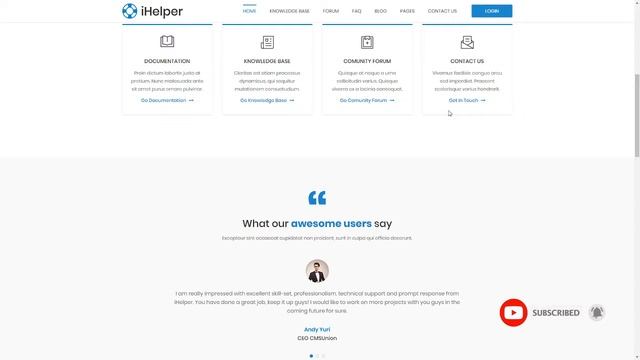 iHelper - Helpdesk and Knowledge Base WordPress Theme смотреть онлайн