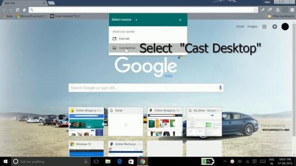 How to mirror/cast pc to android tv wireless- Google cast (Sony Android TV)