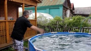 Осветление мутной воды в бассейне, бюджетным способом .Осветление воды в бассейне на даче