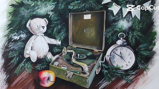 Новогодний ретро натюрморт ??гуашью? смотреть онлайн