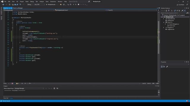 Play Multiple Audio Files simultaneously in WinForms in C# смотреть онлайн