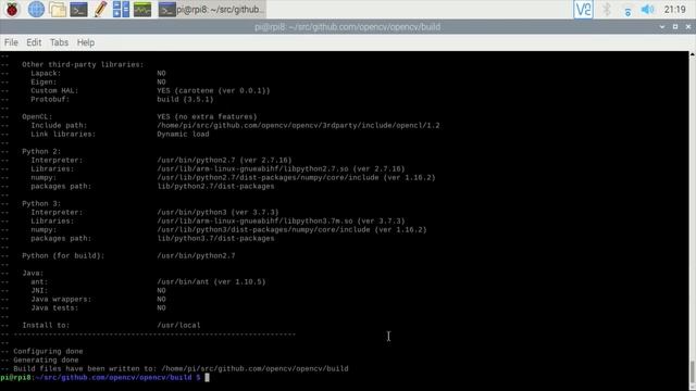Raspberry Pi 4: Compiled OpenCV 4.0.0 on Raspbian 10 (buster) смотреть онлайн