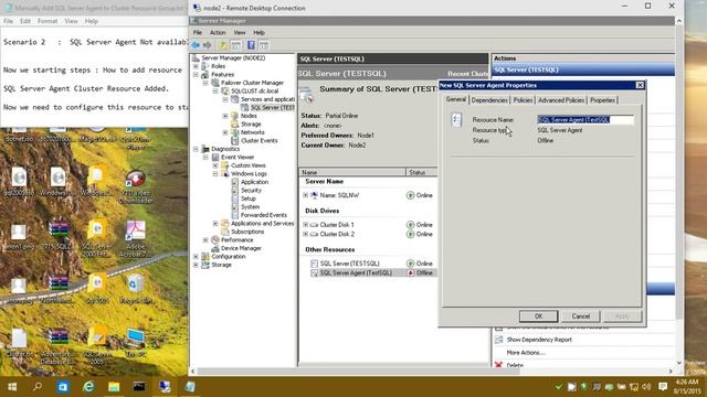 Manually Add the SQL Server Agent to Cluster Resource Group смотреть онлайн