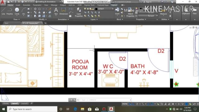 21 X 41 ( 6m X 12m ) Modern House Plan | 2BHK | 861 sq ft | 96 gaj | смотреть онлайн