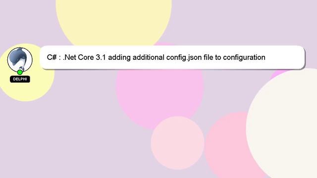 C# : .Net Core 3.1 adding additional config.json file to configuration argument in Startup смотреть онлайн