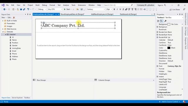 How To Create RDLC Report in Visual Studio 2019. Company Management Application Part-7 смотреть онлайн