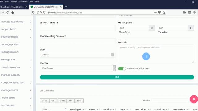 School Management System with Zoom Live Streaming Integration смотреть онлайн