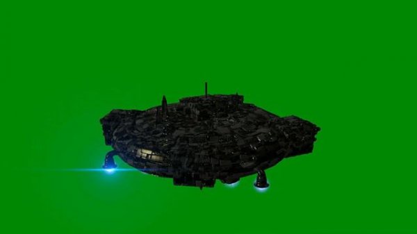 GREEN SCREEN Alien Spaceship Royalty Free - From 7 Different Angles