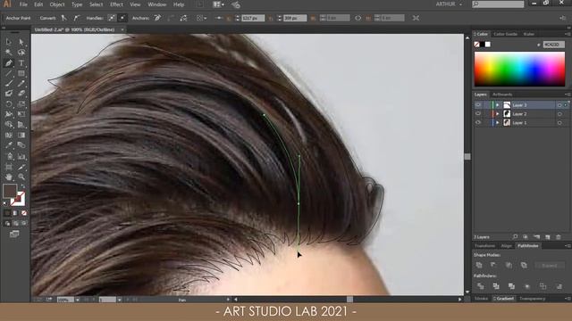 How To Draw a Vector HAIR in Adobe Illustrator | Easy Step by Step Tutorial смотреть онлайн