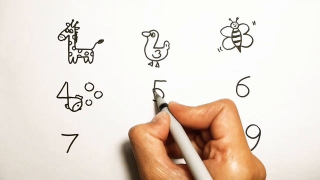 Простой рисунок/рисунок из цифр/рисунок из цифр для детей /прикольный рисунок смотреть онлайн